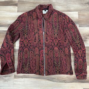 TOPMAN Jacket Mens XS Paisley Full Zip Woven